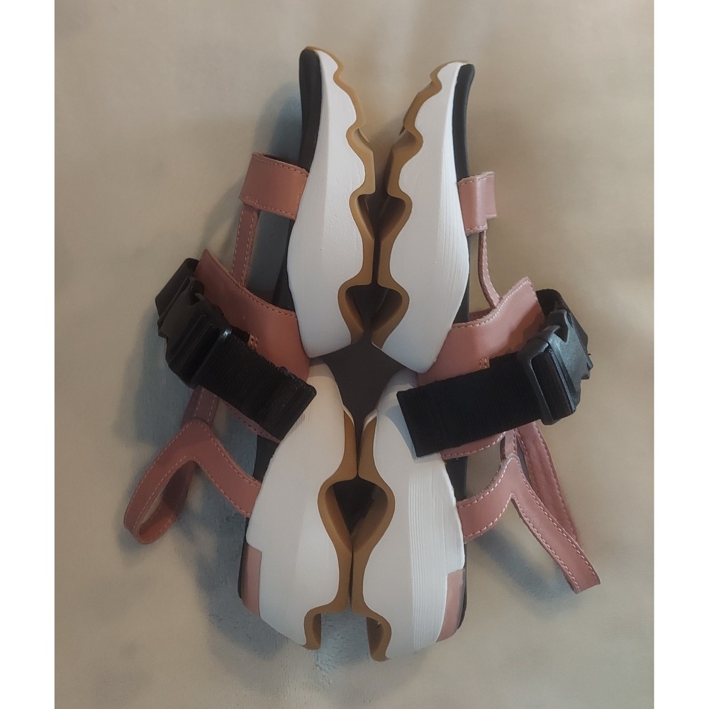 Sorel Womens Eraser Pink & White Kinetic Impact Leather Sling Sandals Size 8 - Picture 6 of 11